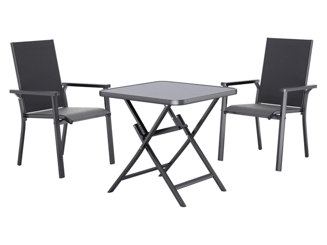 Table de jardin + Lot de 2 fauteuils Houston