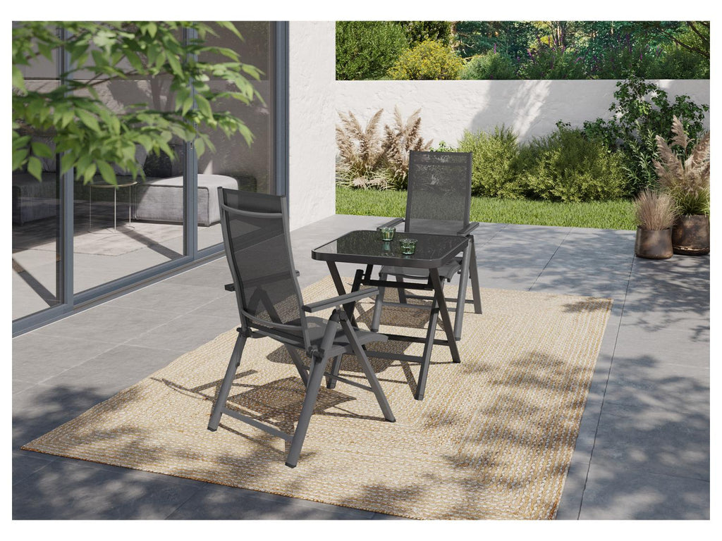 Table de jardin + Lot de 2 fauteuils Houston