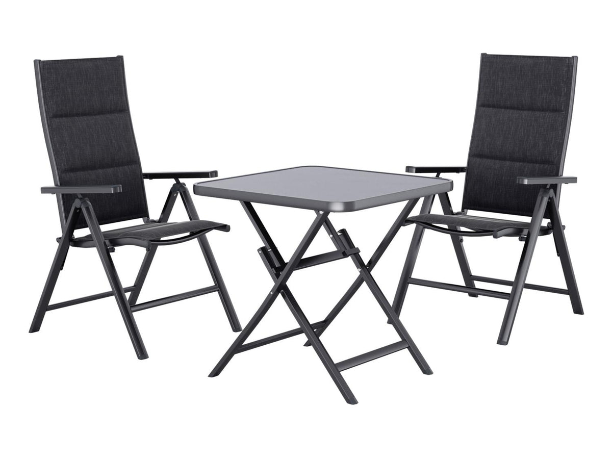Table de jardin + Lot de 2 fauteuils Toronto