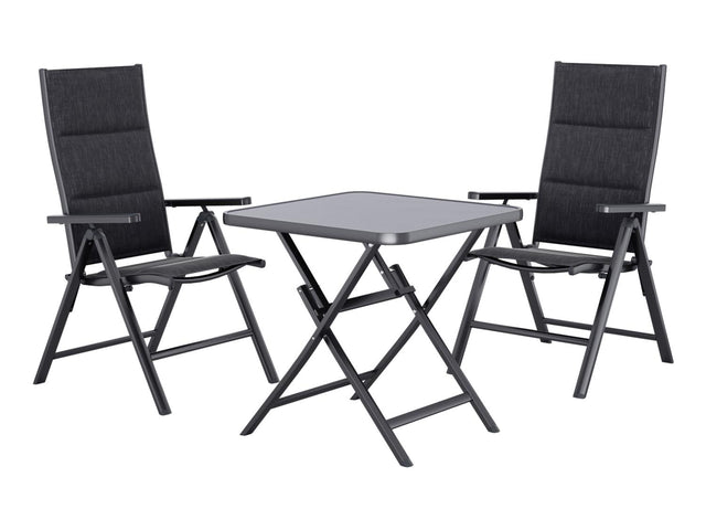 Table de jardin + Lot de 2 fauteuils Toronto