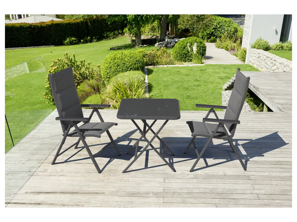 Table de jardin + Lot de 2 fauteuils Toronto