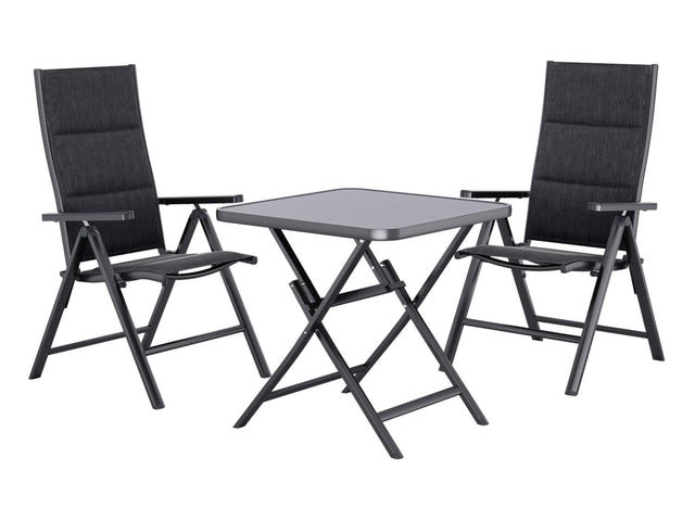 Table de jardin + Lot de 2 fauteuils Toronto