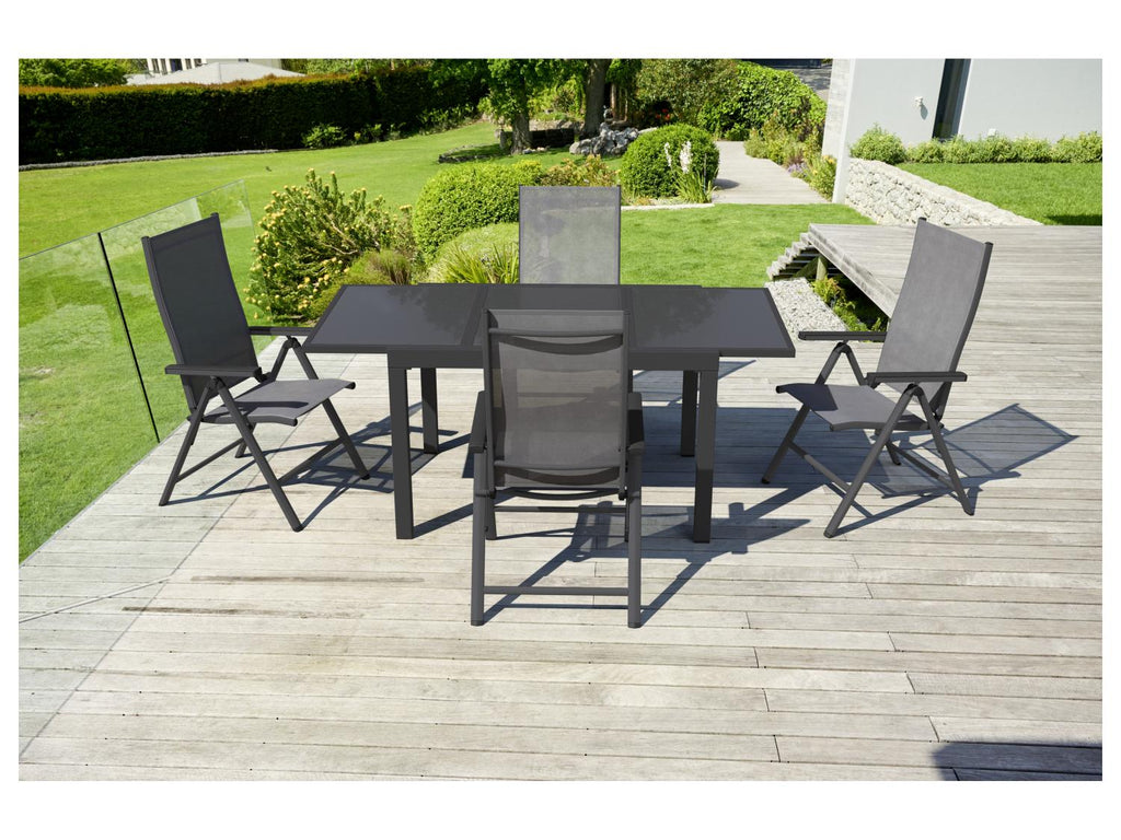 Table de jardin + Lot de 4 fauteuils Houston