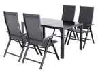 Table de jardin + Lot de 4 fauteuils Houston