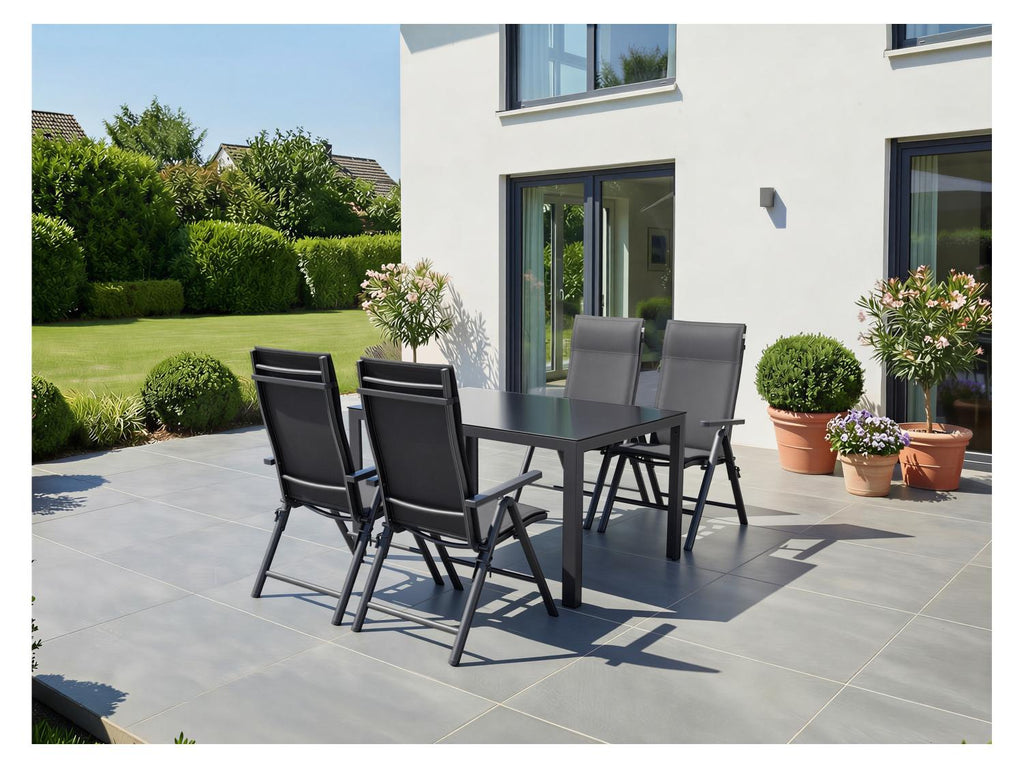 Table de jardin + Lot de 4 fauteuils Houston