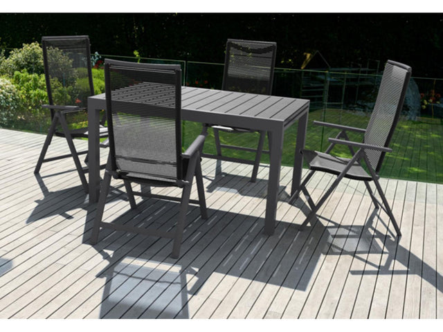 Table de jardin + Lot de 4 fauteuils Miami