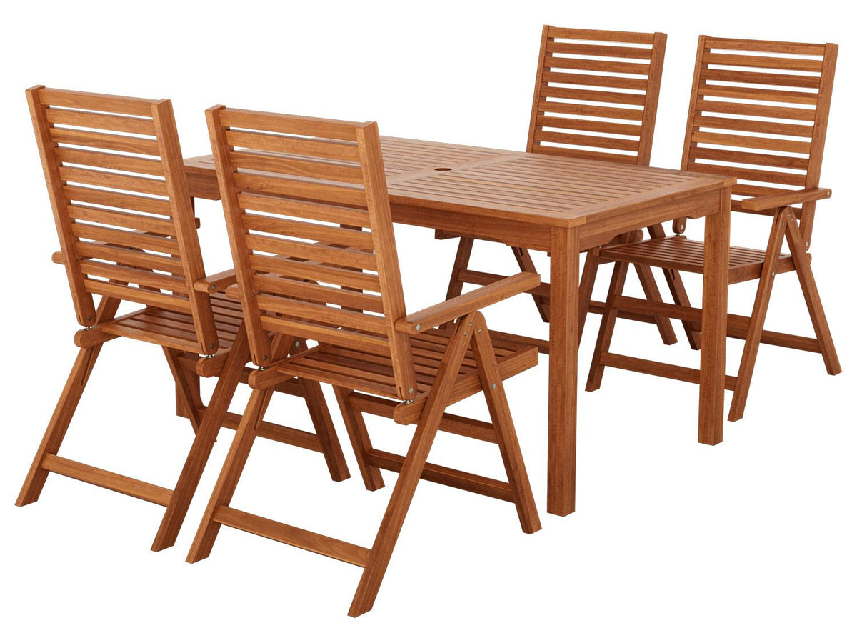 Table de jardin + Lot de 4 fauteuils Sevilla