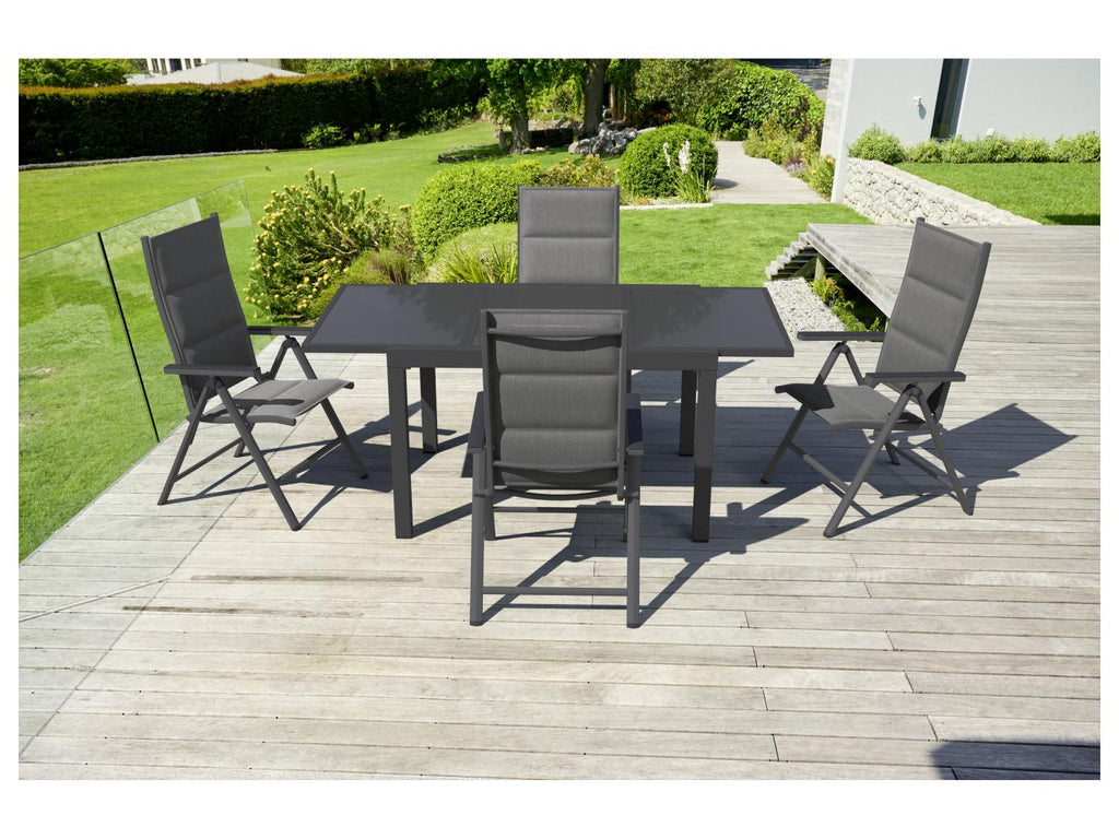 Table de jardin + Lot de 4 fauteuils Toronto