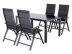 Table de jardin + Lot de 4 fauteuils Toronto