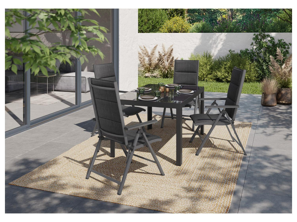 Table de jardin + Lot de 4 fauteuils Toronto