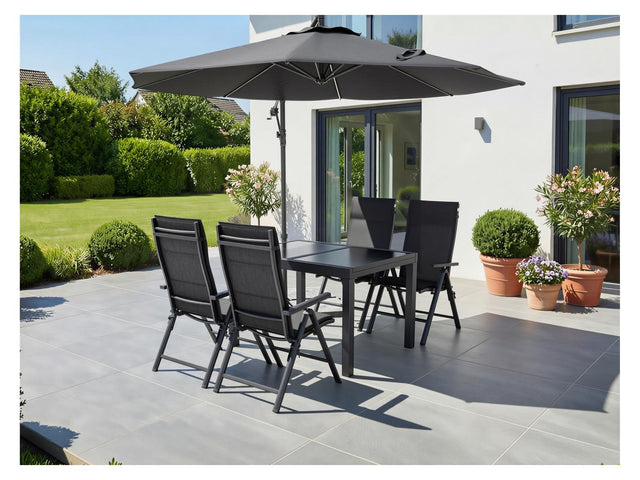 Table de jardin + Lot de 4 fauteuils Toronto