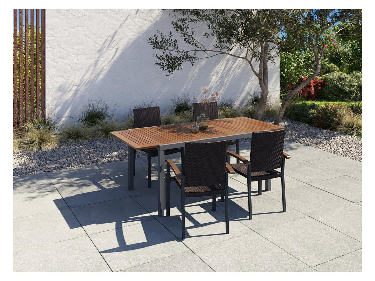 Table de jardin + Lot de 4 fauteuils Valencia