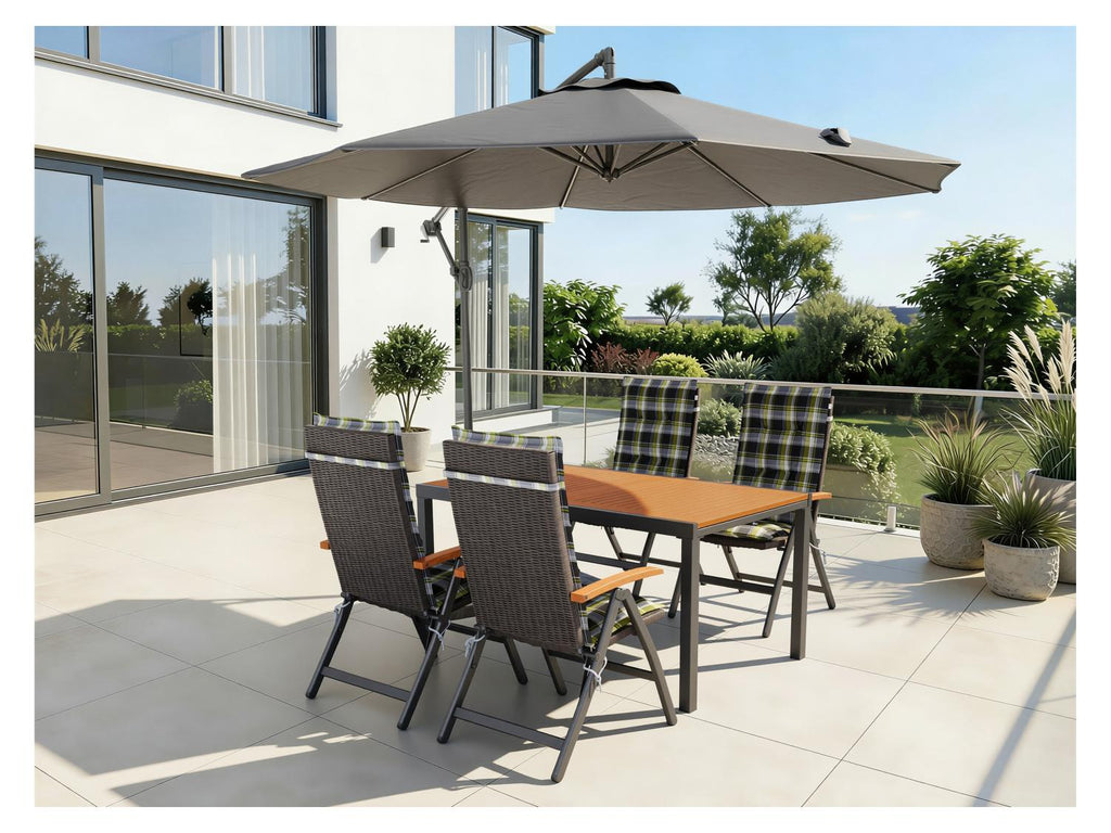 Table de jardin + Lot de 4 fauteuils Valencia