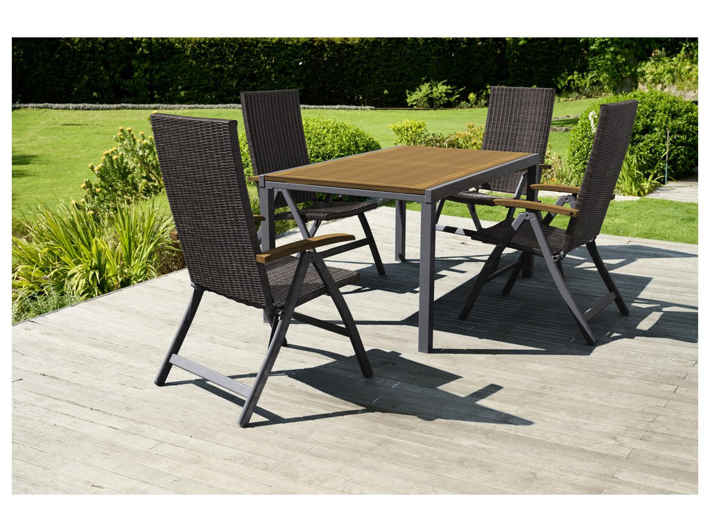 Table de jardin + Lot de 4 fauteuils Valencia