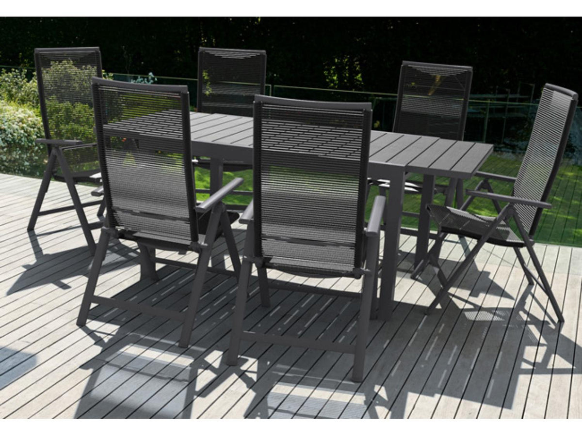 Table de jardin + Lot de 6 fauteuils Miami