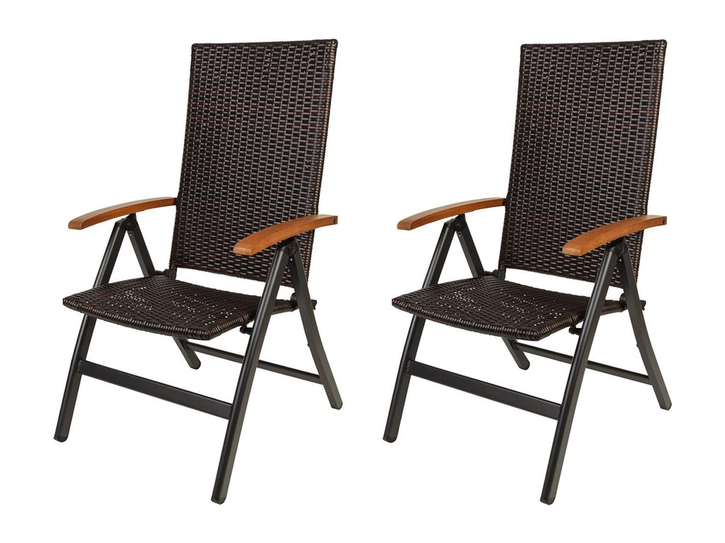Table de jardin + Lot de 6 fauteuils pliants tressés Valencia