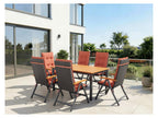 Table de jardin + Lot de 6 fauteuils pliants tressés Valencia