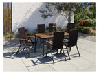 Table de jardin + Lot de 6 fauteuils pliants tressés Valencia