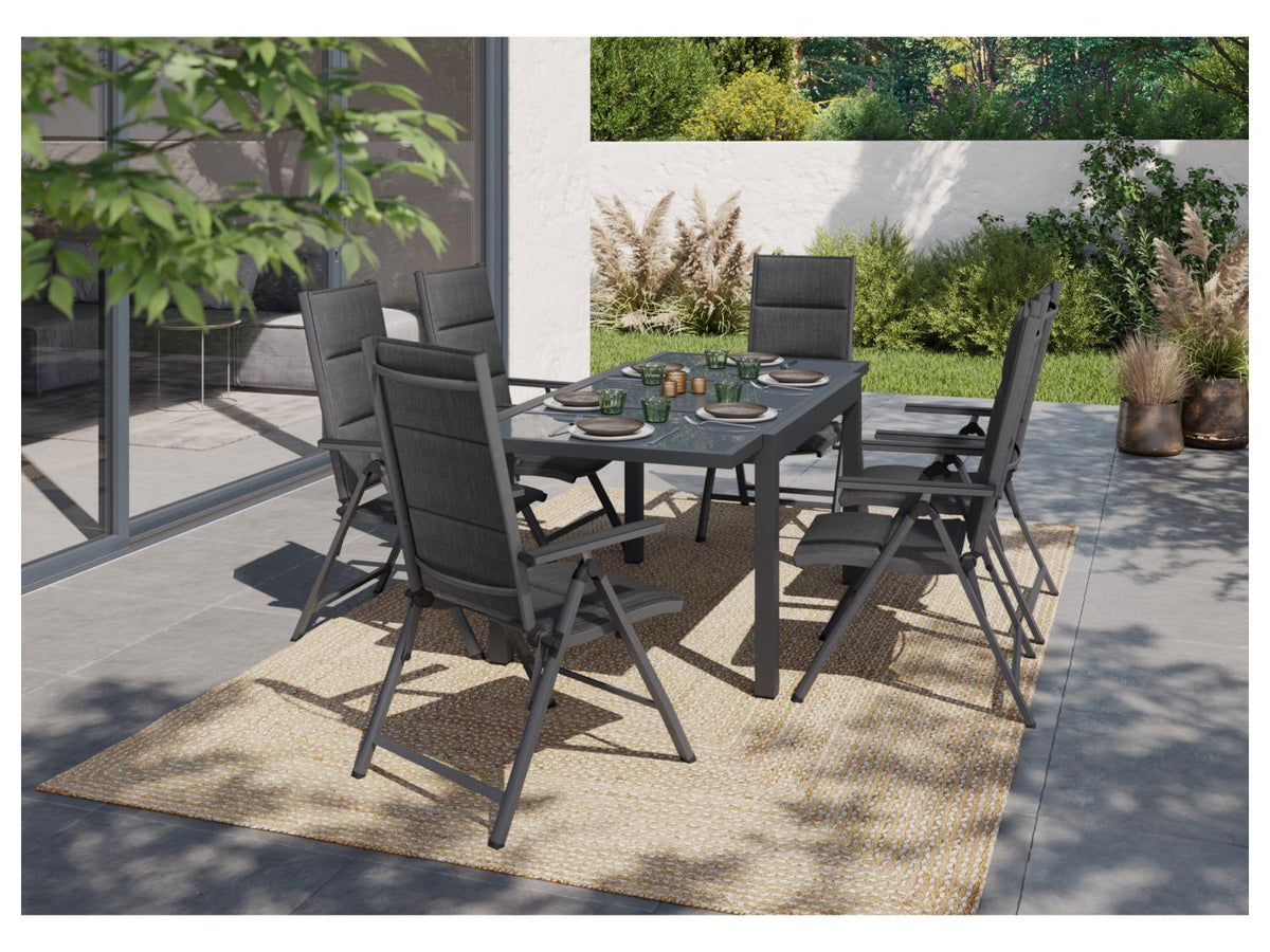 Table de jardin + Lot de 6 fauteuils Toronto