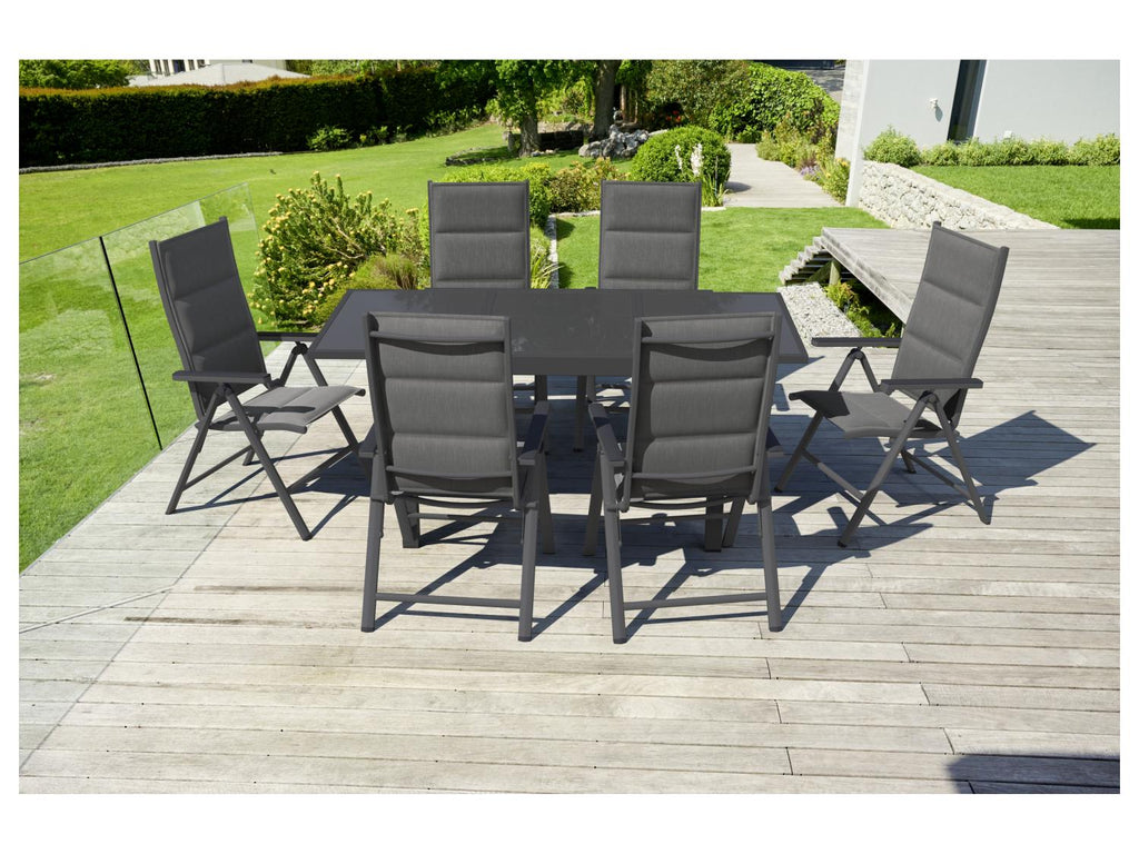 Table de jardin + Lot de 6 fauteuils Toronto