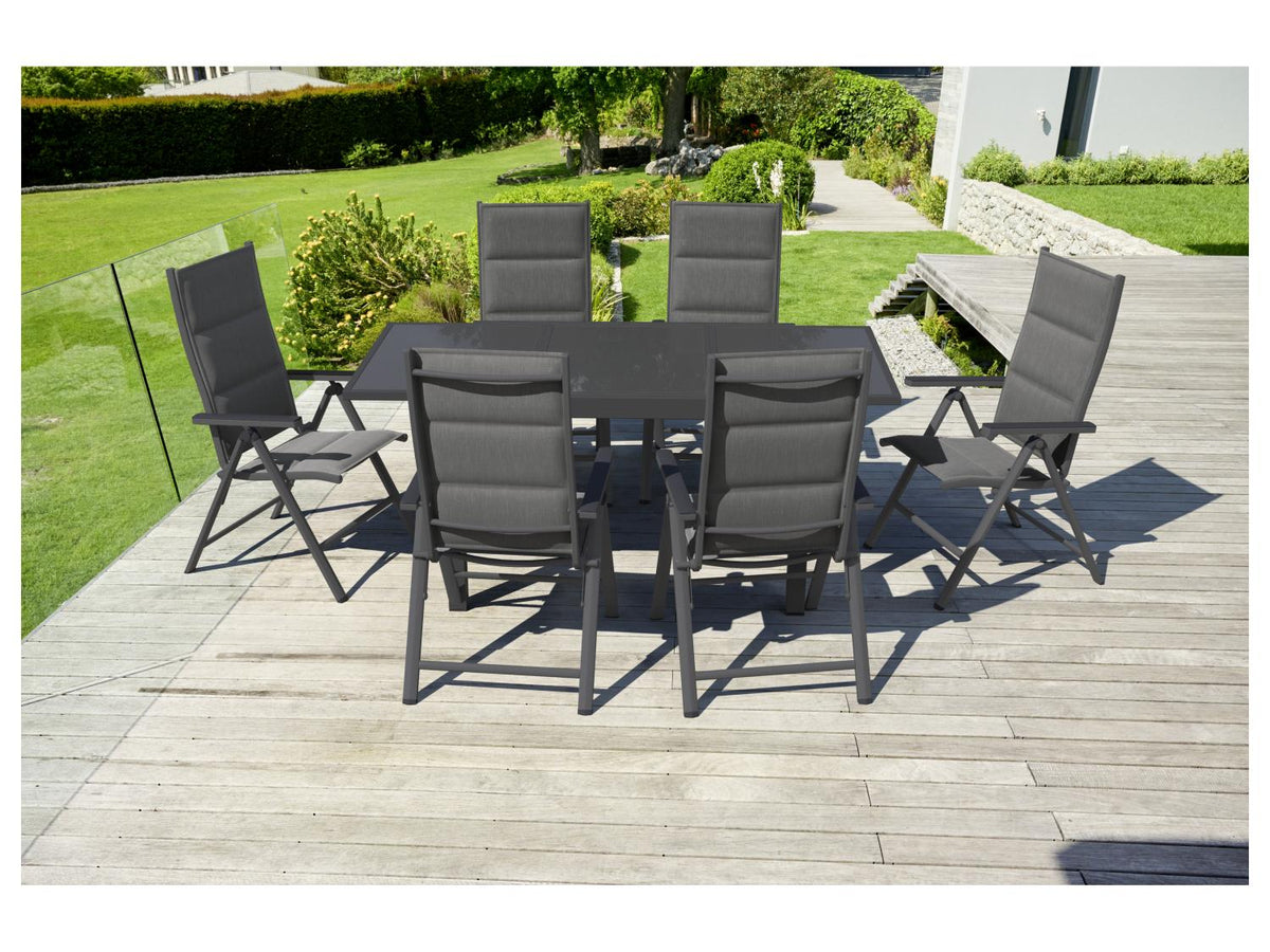 Table de jardin + Lot de 6 fauteuils Toronto
