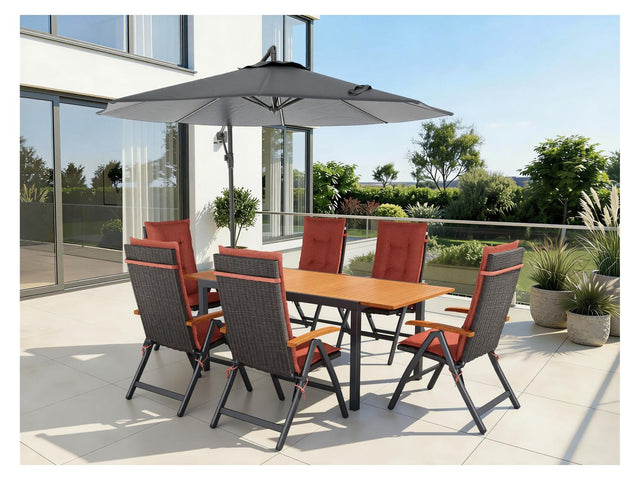 Table de jardin + Lot de 6 fauteuils Valencia