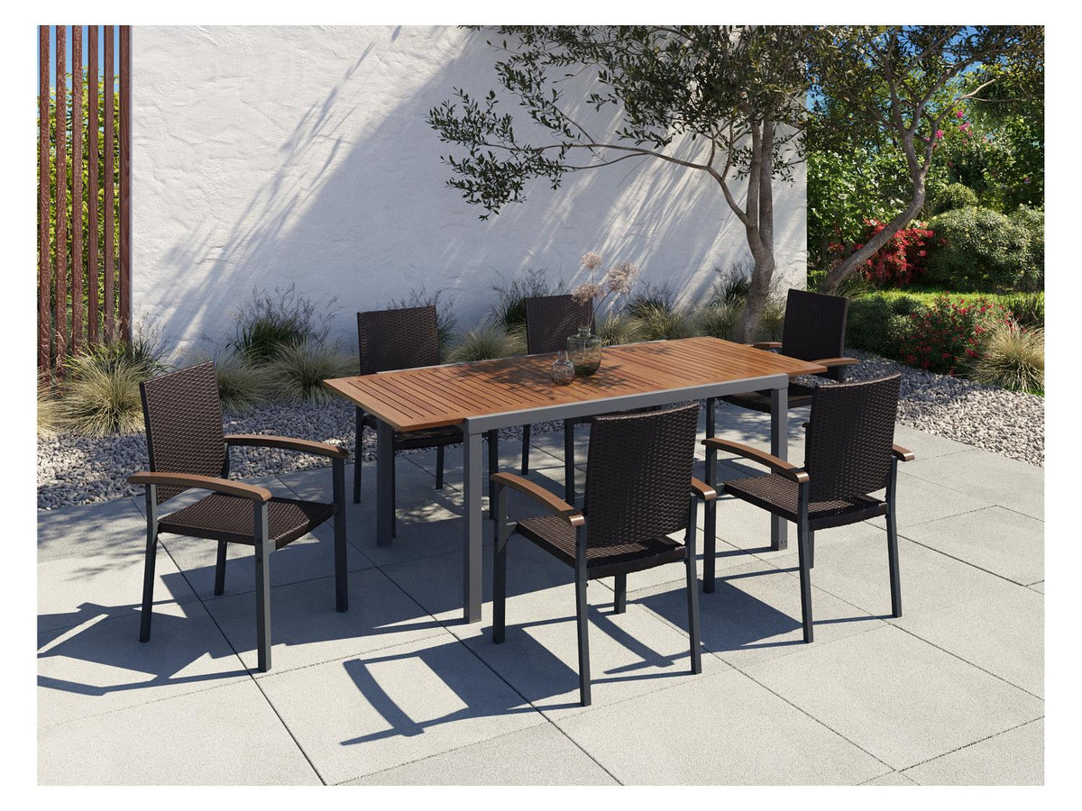 Table de jardin + Lot de 6 fauteuils Valencia