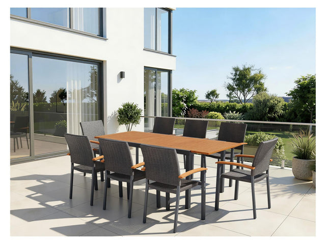 Table de jardin + Lot de 8 fauteuils Valencia