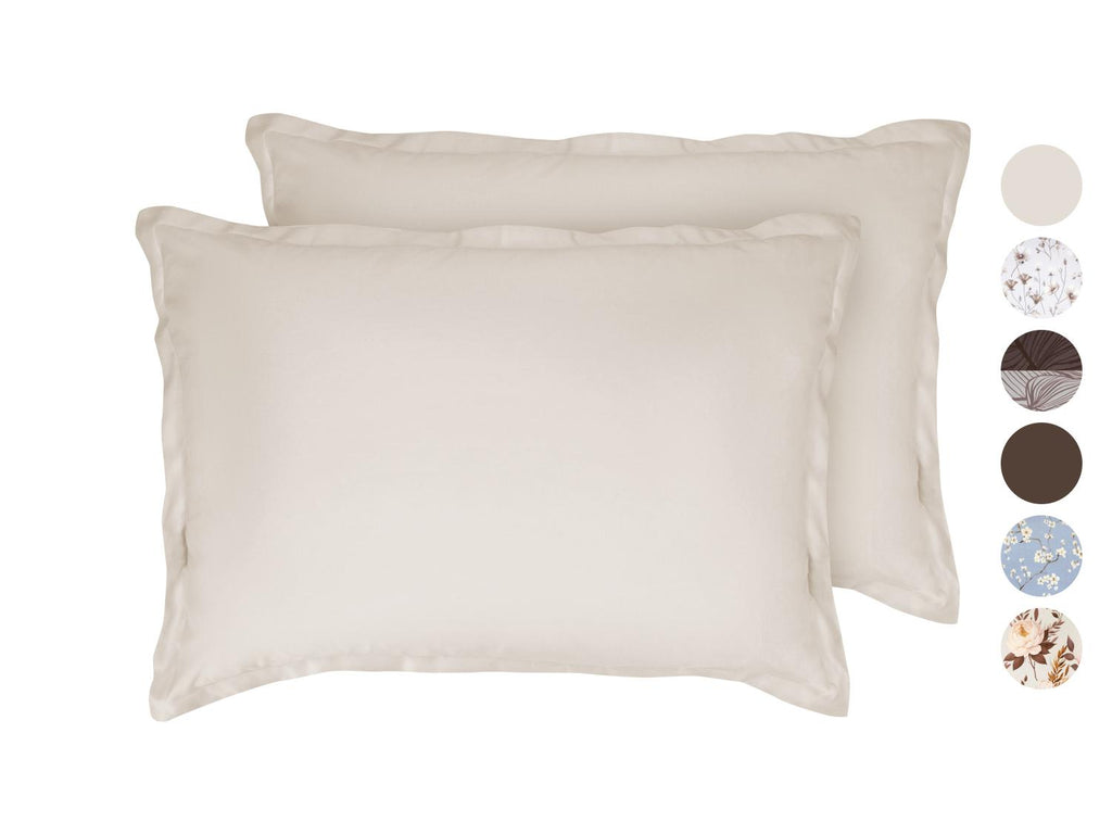 Taies d'oreiller en satin de microfibre ou taies d'oreiller double face en satin microfibre, 50 x 70 cm, 2 pièces