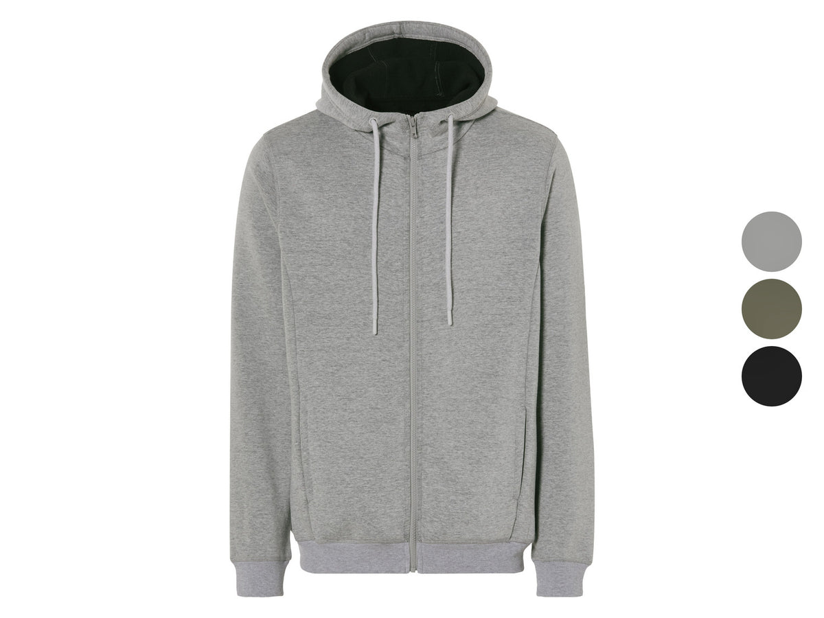 Veste zippée à capuche pour homme avec doublure peluche