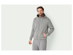 Veste zippée à capuche pour homme avec doublure peluche