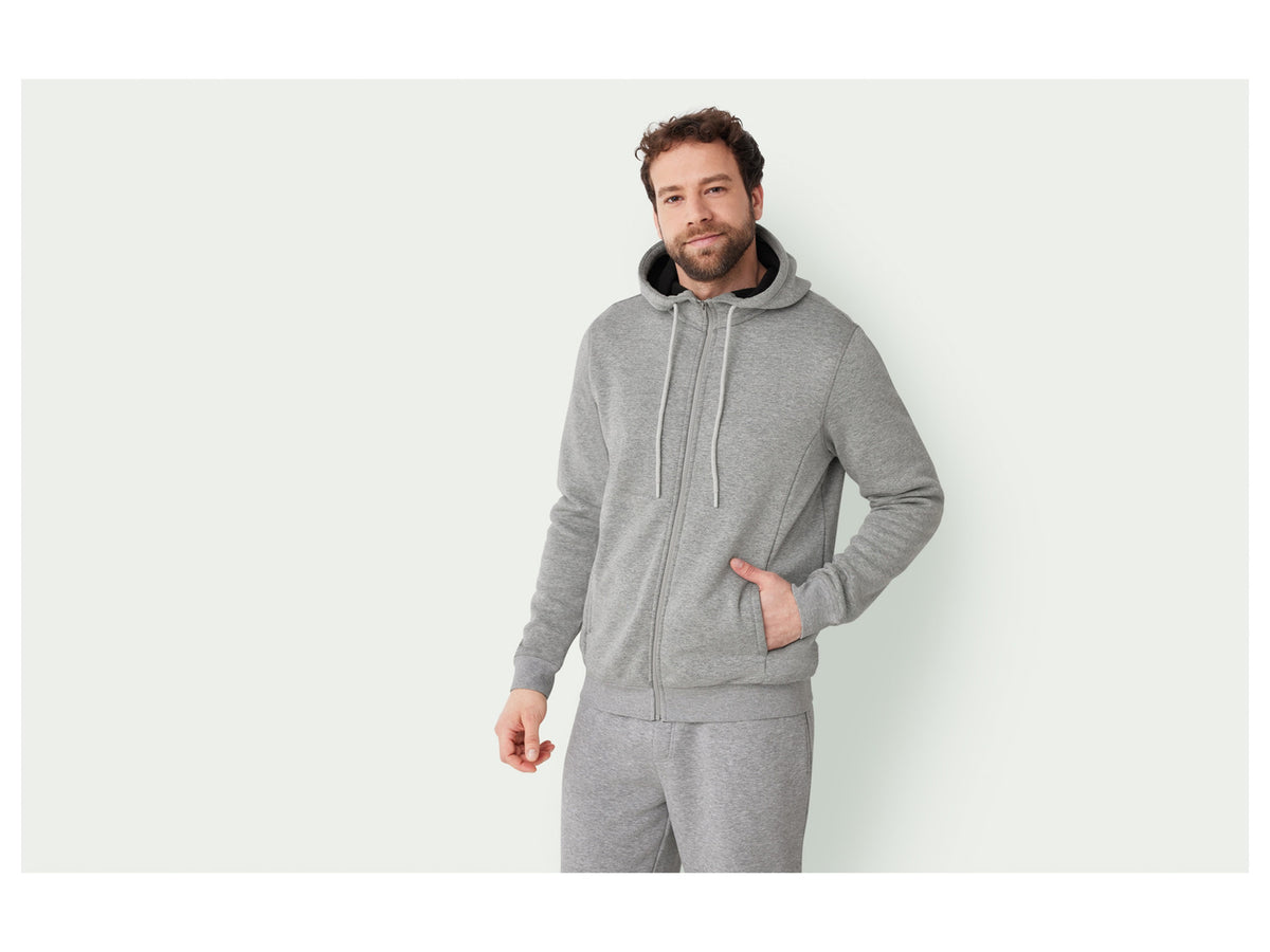 Veste zippée à capuche pour homme avec doublure peluche