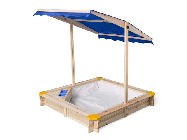 Bac à sable en bois, avec toit et glacier