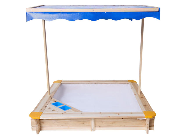 Bac à sable en bois, avec toit et glacier
