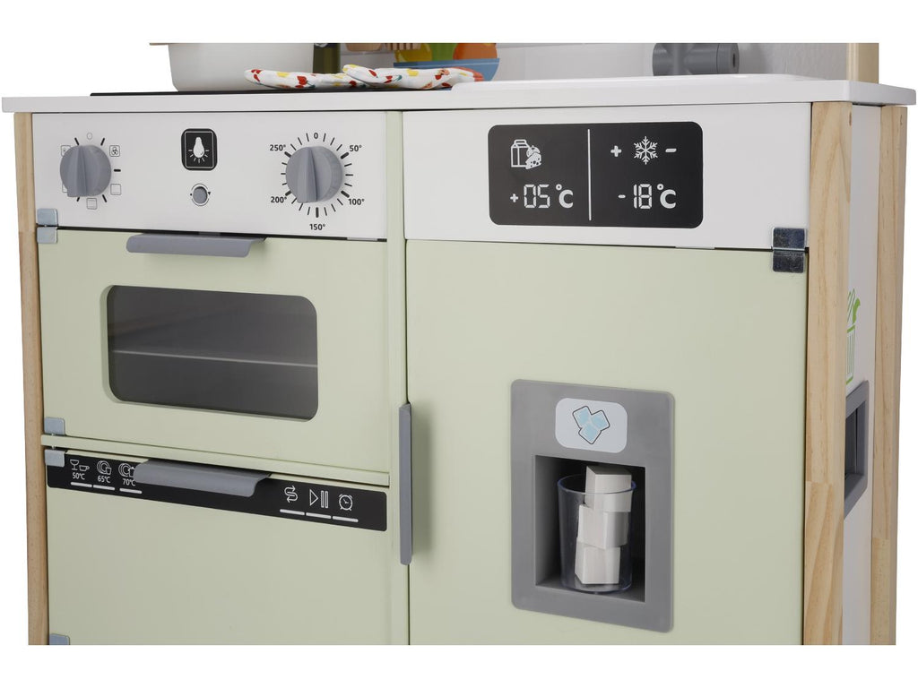 Cuisine en bois, réglable en hauteur sur 3 positions, avec dos utilisable