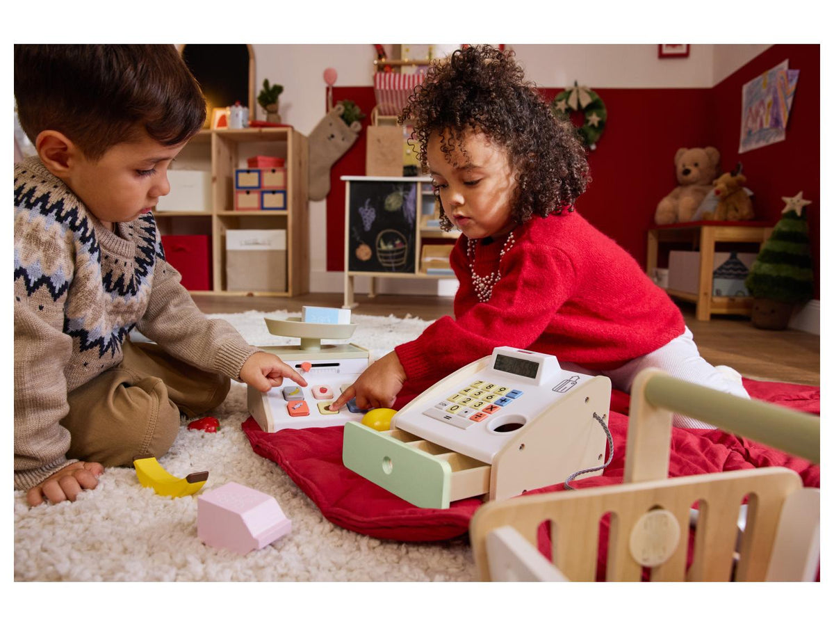Ensemble caisse enregistreuse / ensemble balance / ensemble caisses de courses / panier d'achat