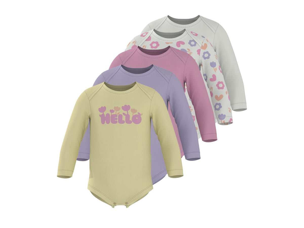 Lot de 5 bodys bébé à manches longues