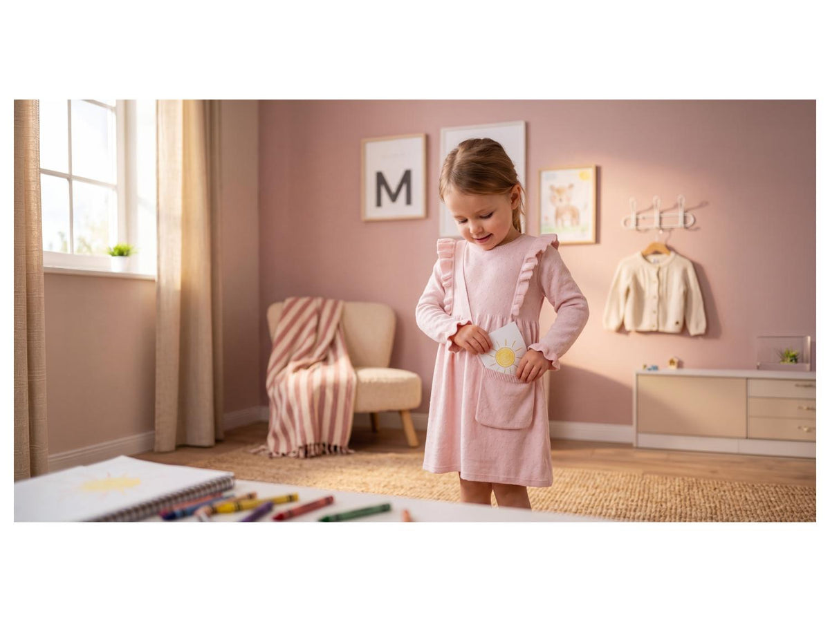 Robe en tricot pour enfant avec poche