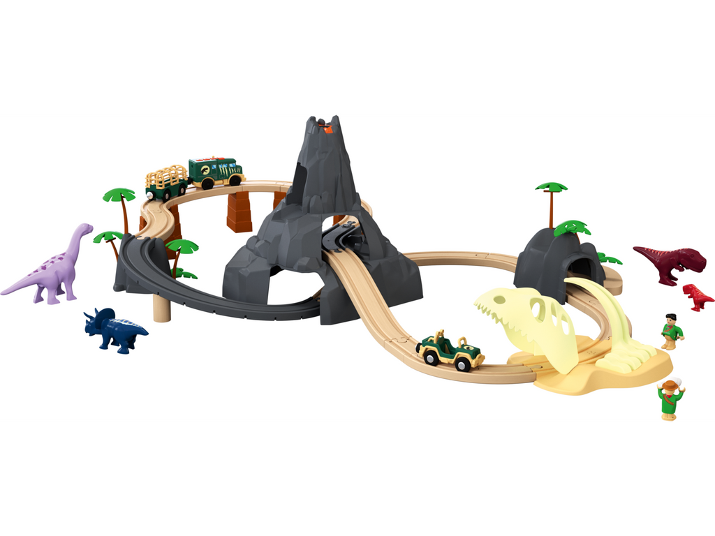 Set chemin de fer en bois XL City Express ou Dinoland