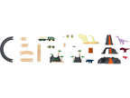 Set chemin de fer en bois XL City Express ou Dinoland