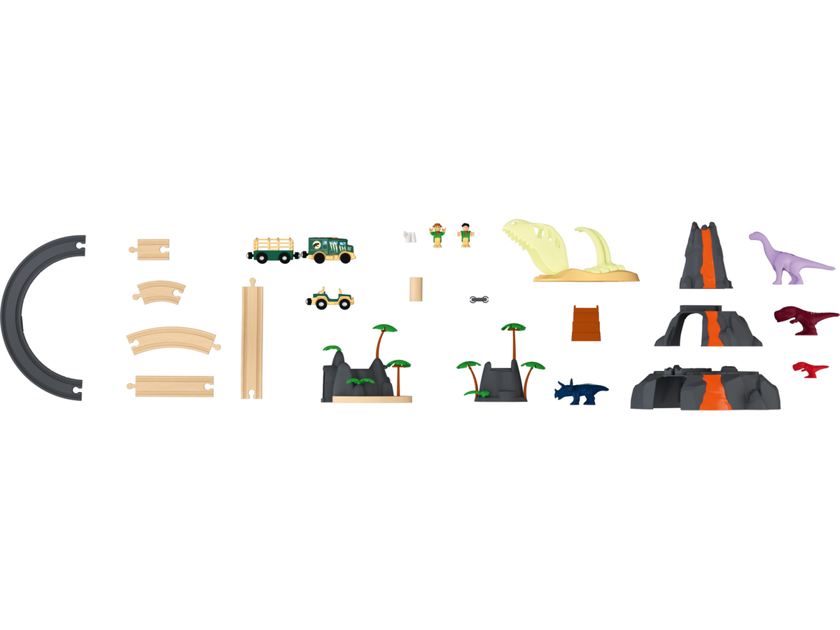 Set chemin de fer en bois XL City Express ou Dinoland