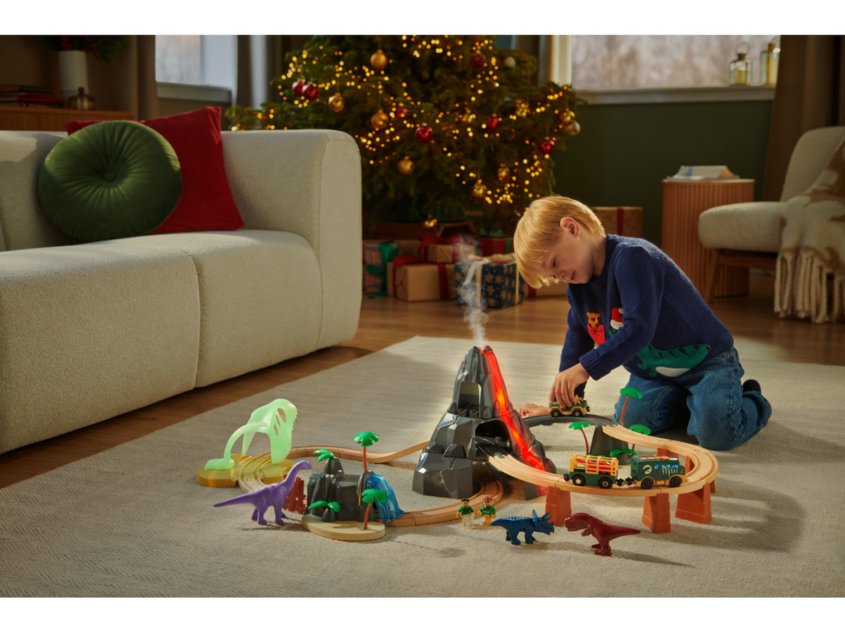 Set chemin de fer en bois XL City Express ou Dinoland