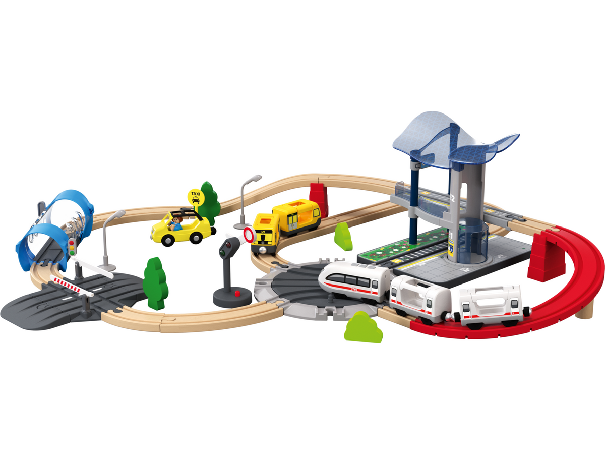 Set chemin de fer en bois XL City Express ou Dinoland