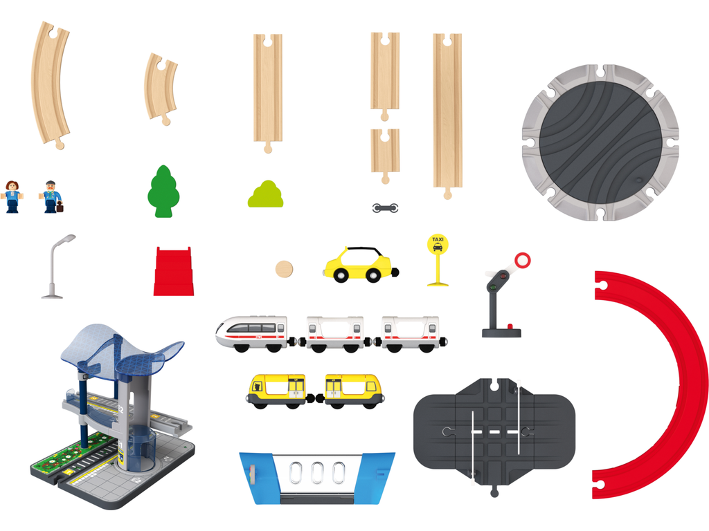 Set chemin de fer en bois XL City Express ou Dinoland