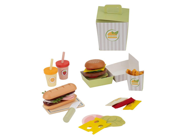 Set de jeu : burger et frites ou à gâteaux ou à salade