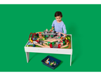 Table avec circuit de train en bois, 100 pièces
