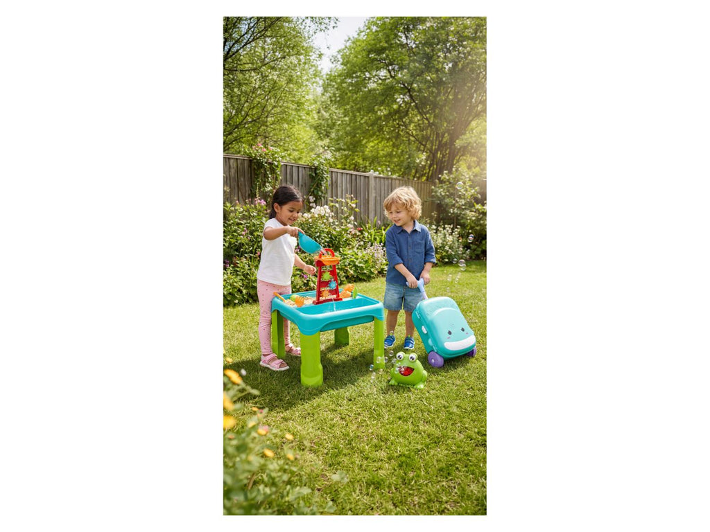 Valise à roulettes avec jouets de plage