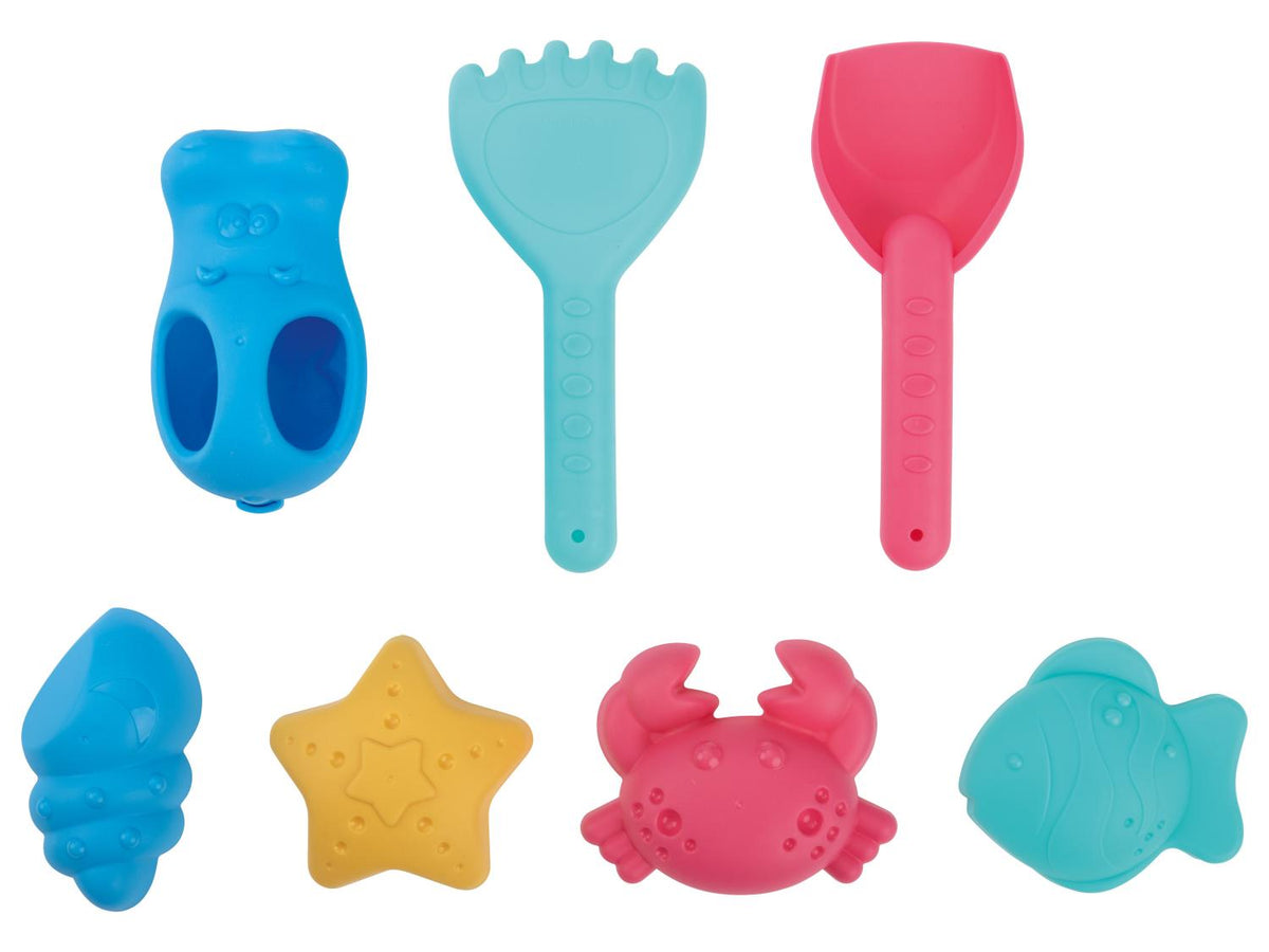 Valise à roulettes avec jouets de plage