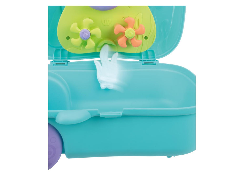 Valise à roulettes avec jouets de plage