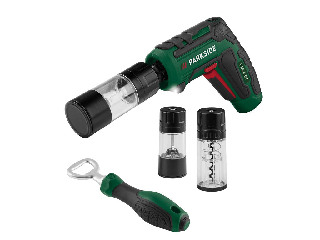 Coffret visseuse sans fil 4 V « PAS 4 D7 » - avec accessoires BBQ, sans bloc d'alimentation USB